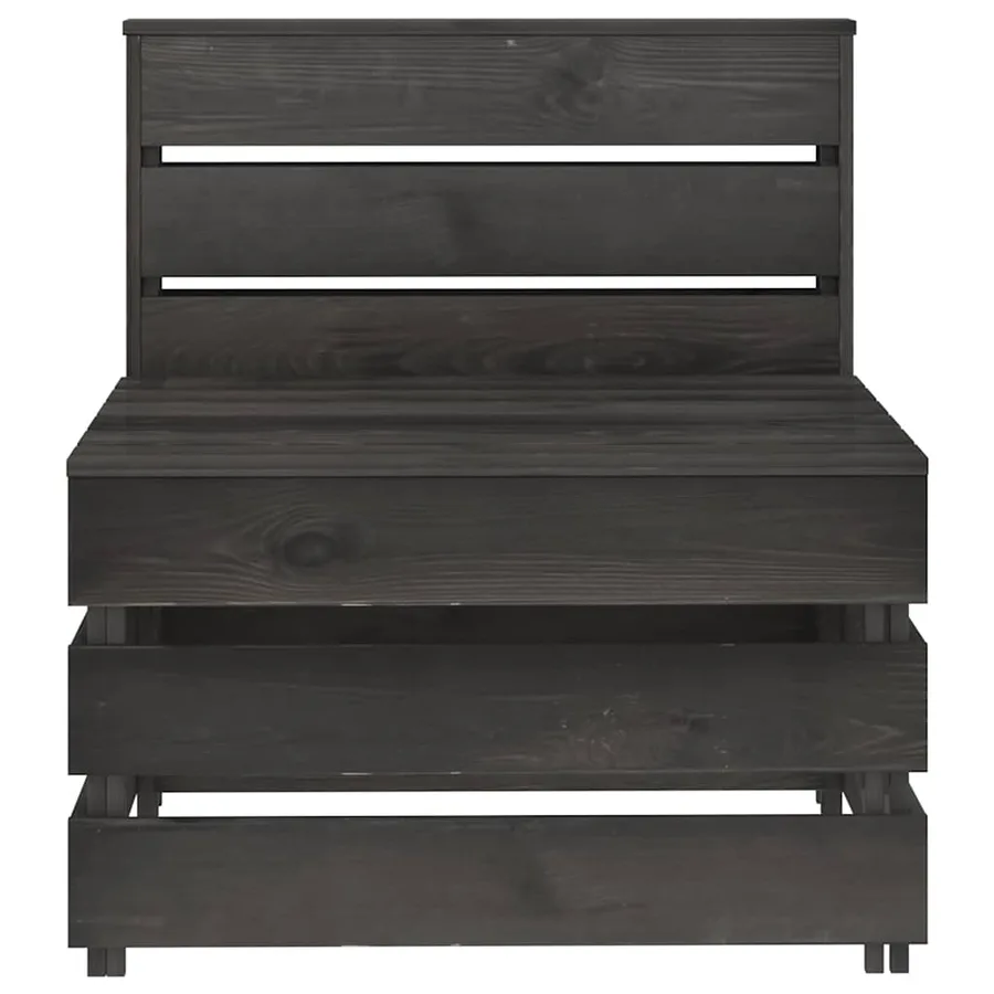 Canapé central palette de jardin gris bois de pin imprégné - 3