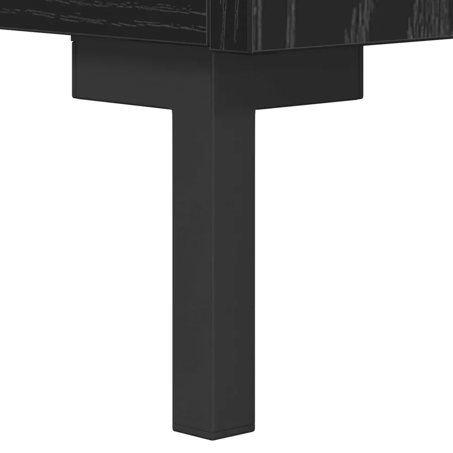 Buffet Chêne noir 69,5 x 34 x 90 cm Bois d'ingénierie et fer - 11