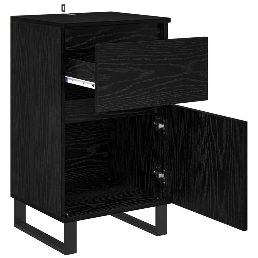 Buffet avec tiroir Chêne noir 35 x 40 x 70 cm Bois d'ingénierie - 5