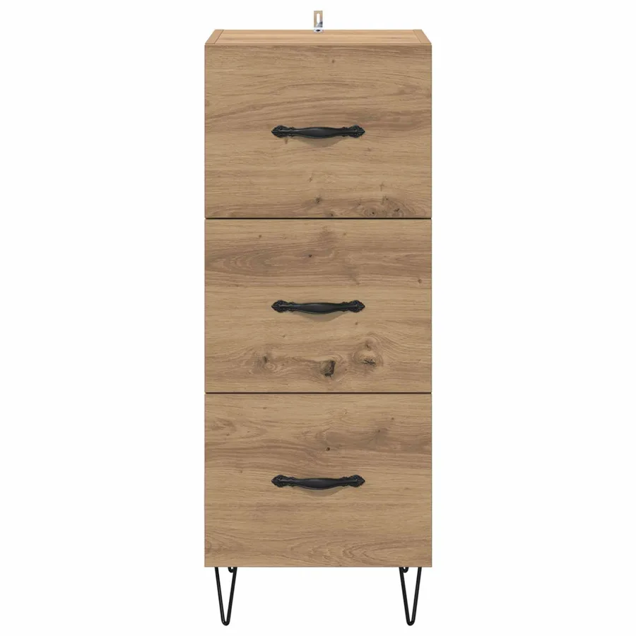Buffet chêne artisanal 34 x 34,5 x 90 cm Bois d'ingénierie - 6