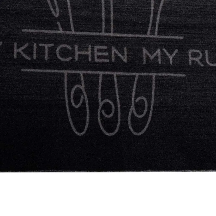 Tapis de Cuisine Couverts Noir 300 x 60 cm Velours - 5