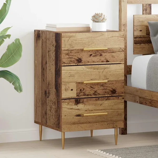 Cabinet de chevet Bois ancien 40 x 40 x 66 cm Bois d'ingénierie