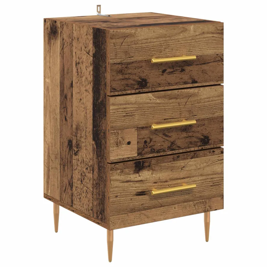 Cabinet de chevet Bois ancien 40 x 40 x 66 cm Bois d'ingénierie - 2