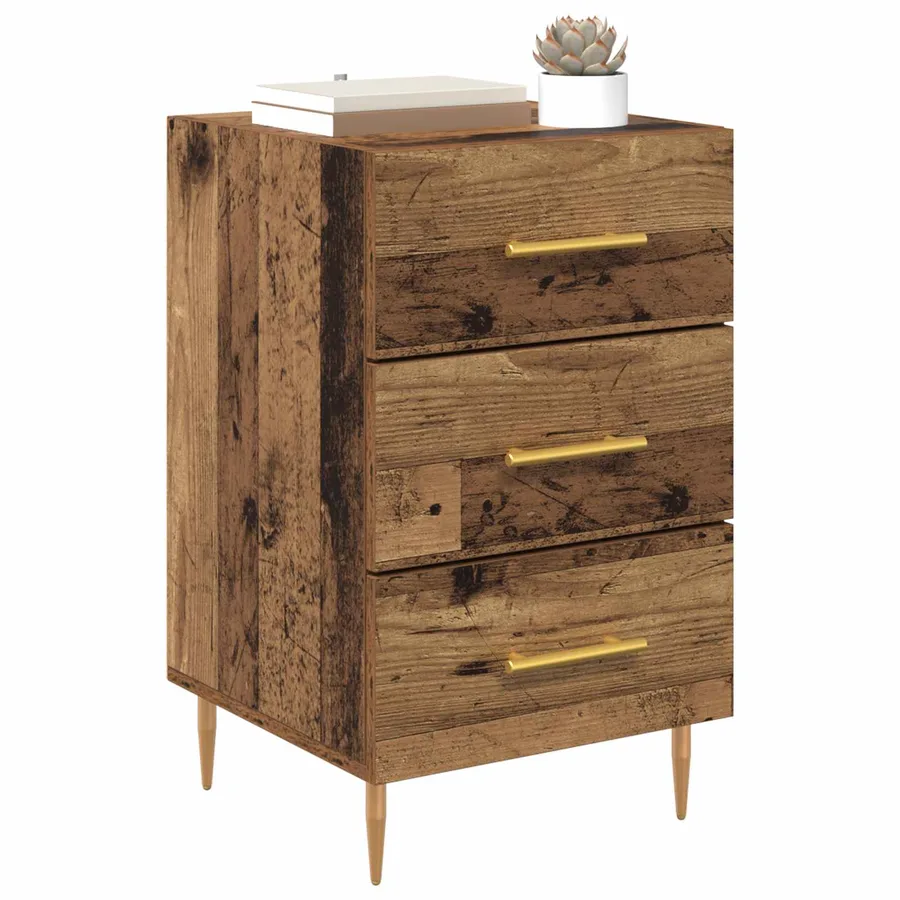 Cabinet de chevet Bois ancien 40 x 40 x 66 cm Bois d'ingénierie - 3