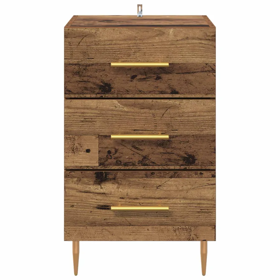 Cabinet de chevet Bois ancien 40 x 40 x 66 cm Bois d'ingénierie - 6