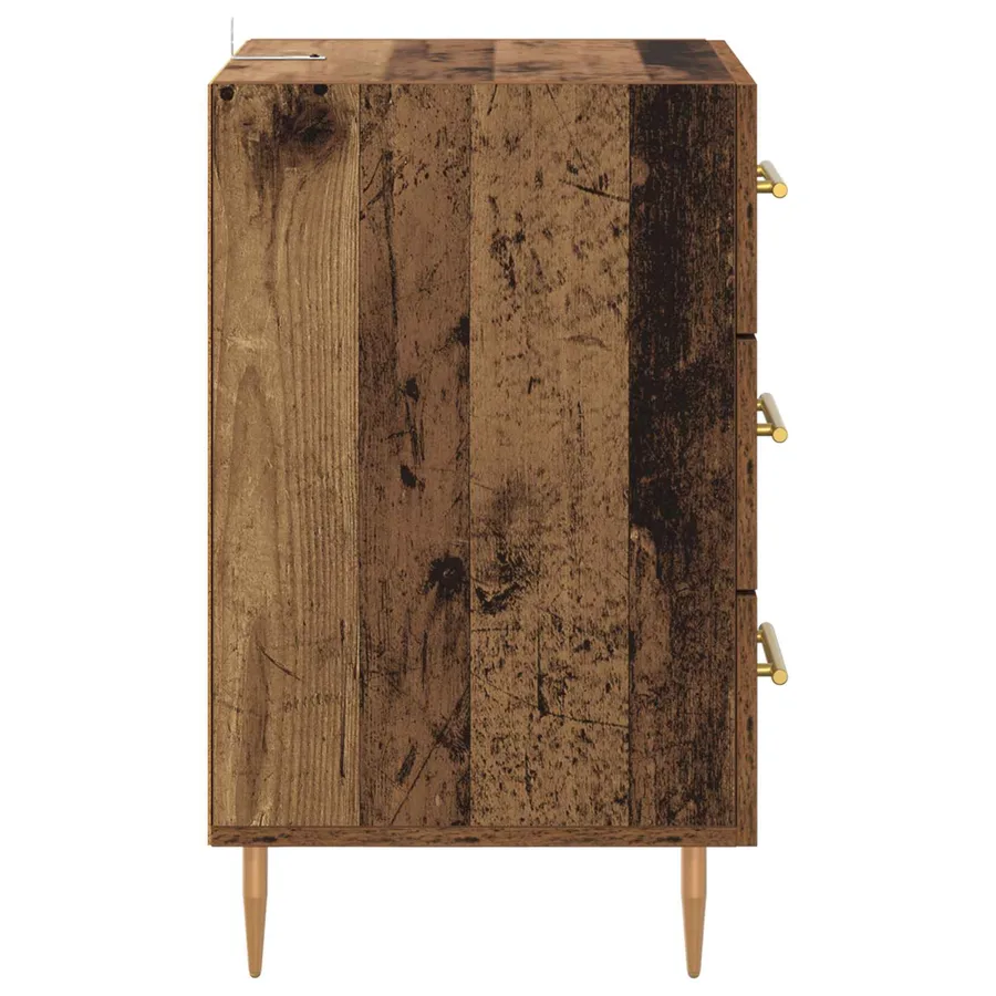 Cabinet de chevet Bois ancien 40 x 40 x 66 cm Bois d'ingénierie - 7