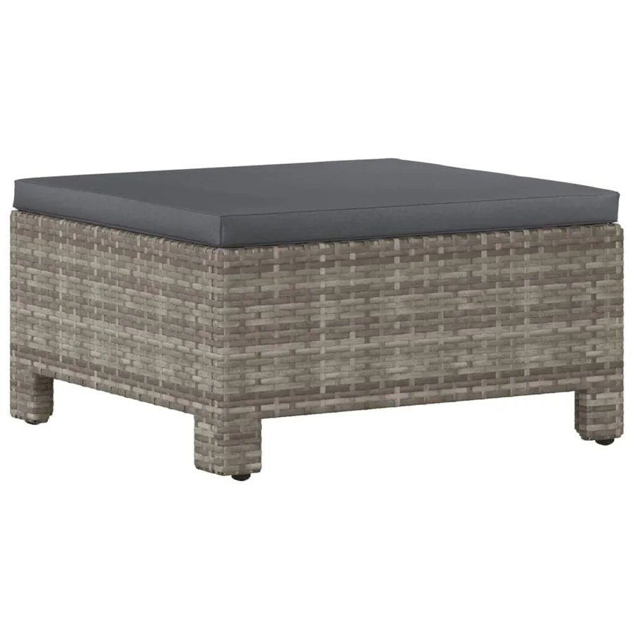 Salon de jardin 6 pcs avec coussins Gris Résine tressée - 7