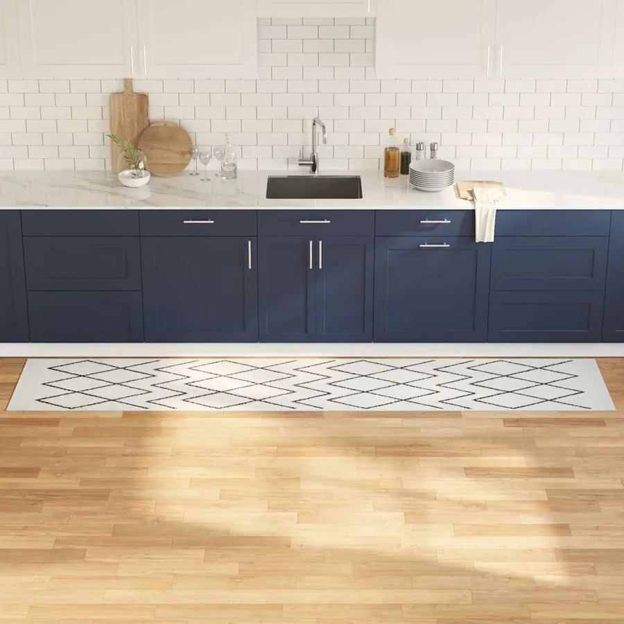 Tapis de Cuisine Blanc 300 x 60 cm Velours