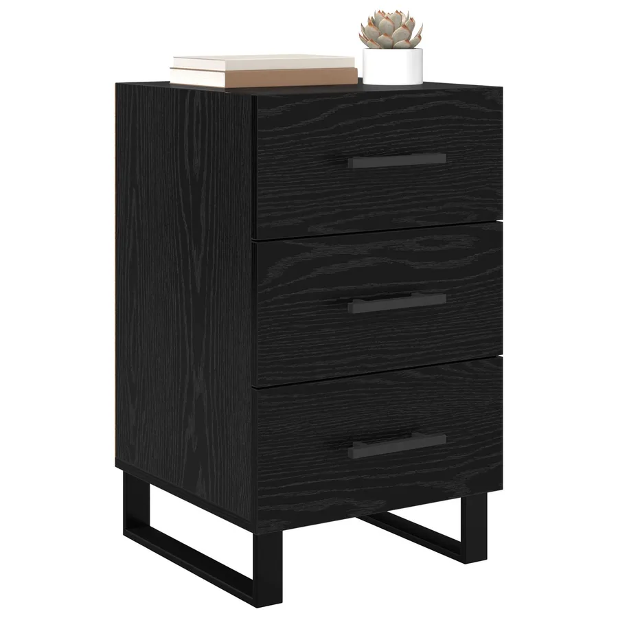 Cabinet de chevet Chêne noir 40 x 40 x 66 cm Bois d'ingénierie - 3
