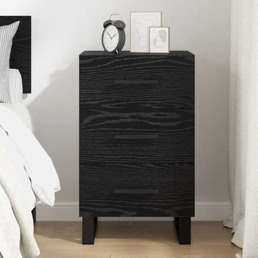 Cabinet de chevet Chêne noir 40 x 40 x 66 cm Bois d'ingénierie - 4
