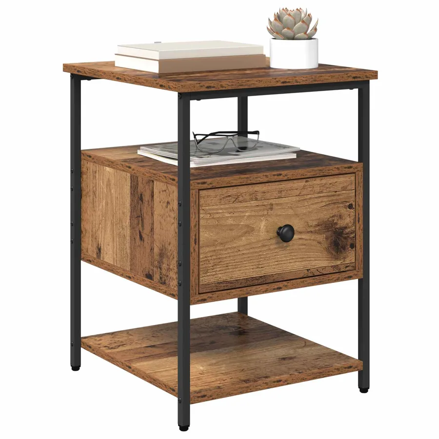 Cabinet de chevet Bois ancien 40 x 42 x 56 cm Bois d'ingénierie - 3