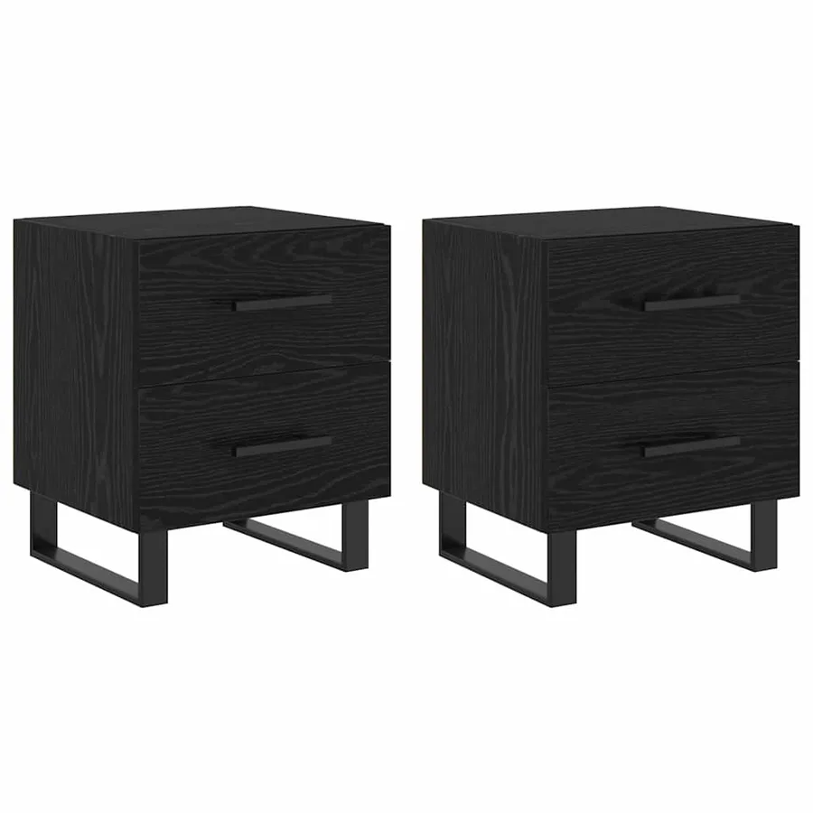Cabinet de chevet 2 pcs Chêne noir 40 x 35 x 47,5 cm - 2