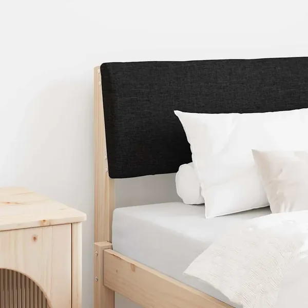 Tête de lit capitonnée Noir 75 cm Pin massif