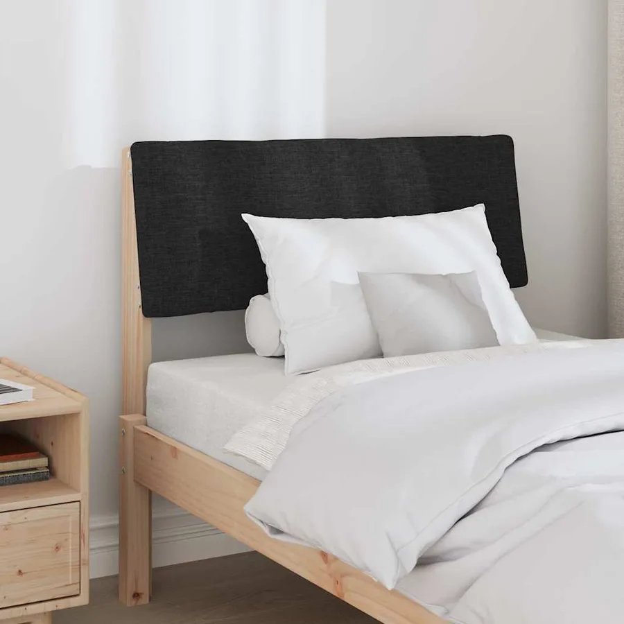 Tête de lit capitonnée Noir 75 cm Pin massif - 3