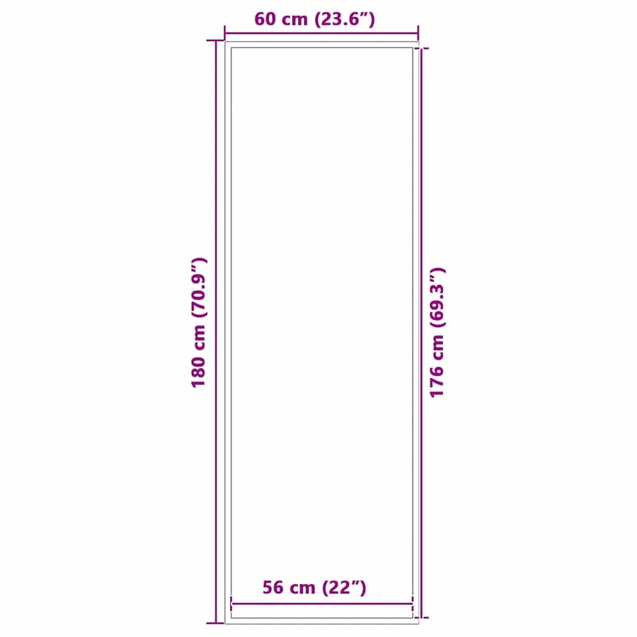 Tapis d'entrée Noir 60 x 180 cm Polypropylène - 7