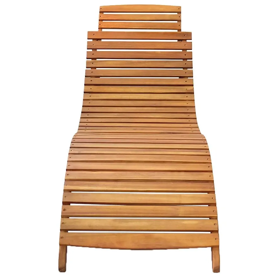 Chaise longue de jardin avec coussin Bois d'acacia solide - 3