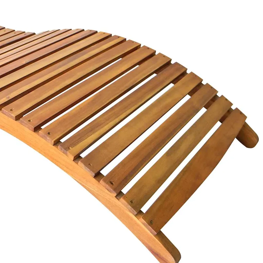 Chaise longue de jardin avec coussin Bois d'acacia solide - 5