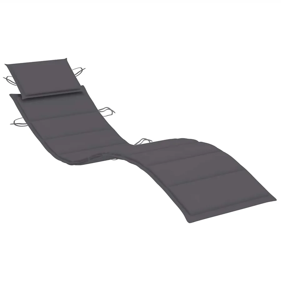 Chaise longue de jardin avec coussin Bois d'acacia solide - 6