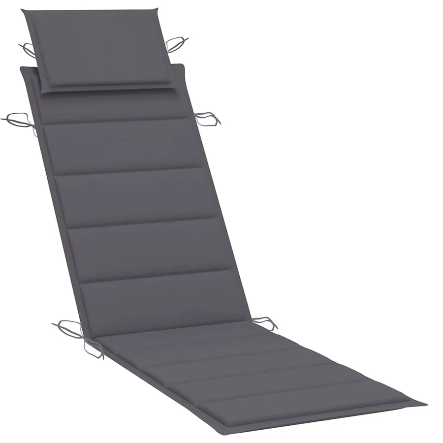 Chaise longue de jardin avec coussin Bois d'acacia solide - 7