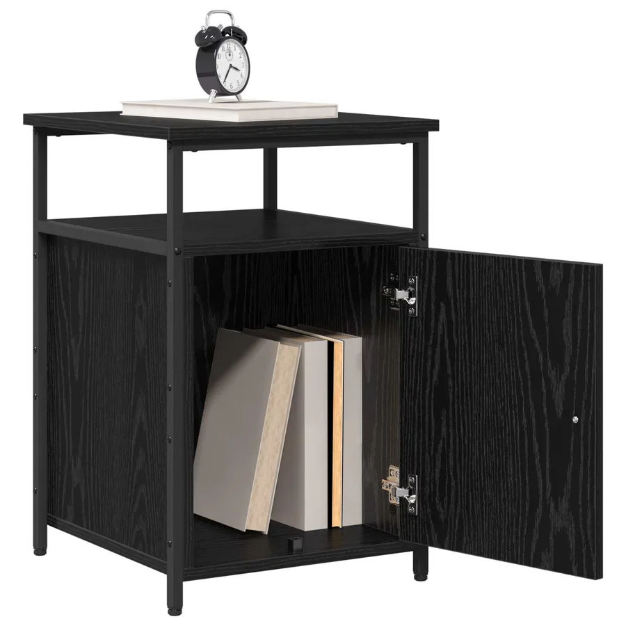Cabinet de chevet avec tiroir Chêne noir Bois d'ingénierie - 3