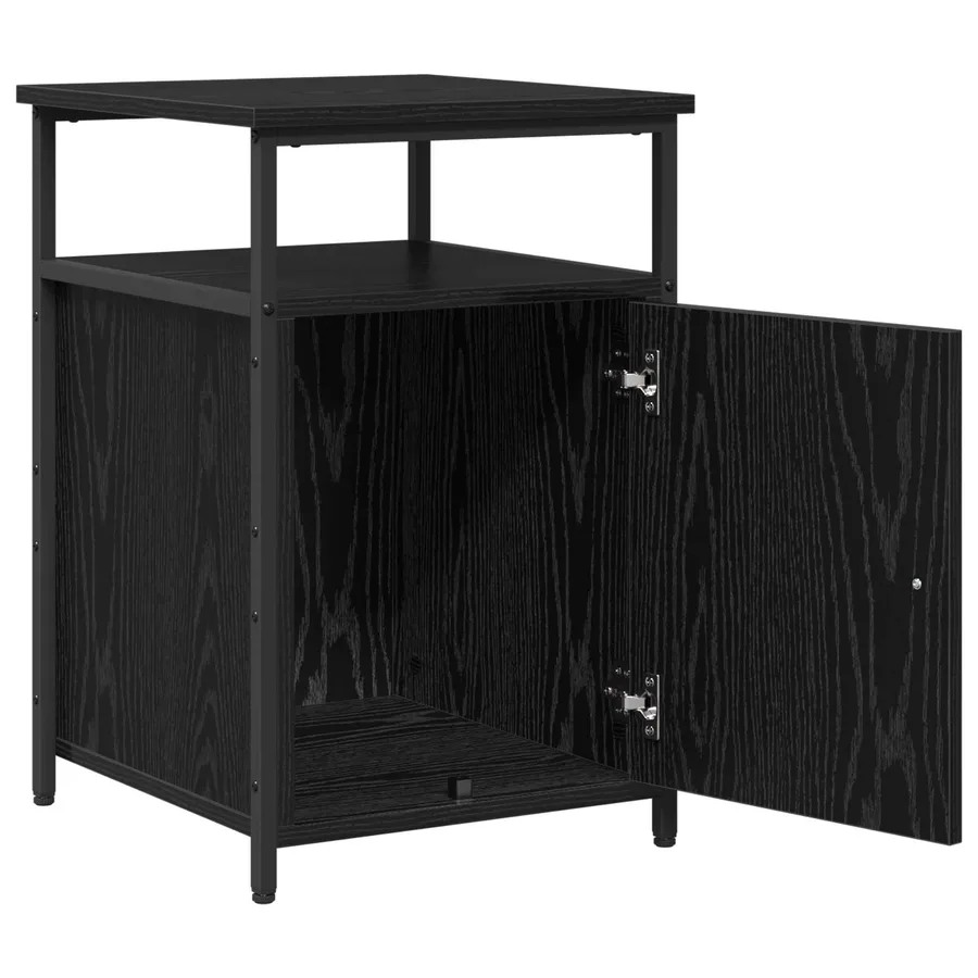Cabinet de chevet avec tiroir Chêne noir Bois d'ingénierie - 5