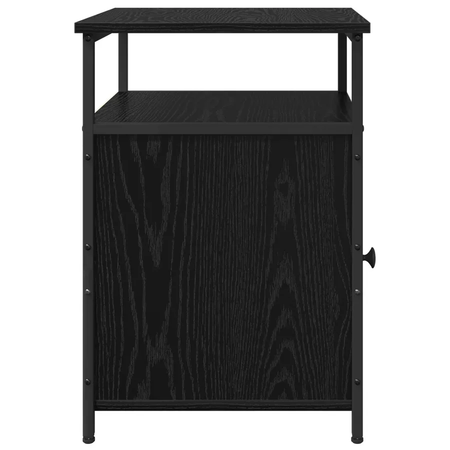 Cabinet de chevet avec tiroir Chêne noir Bois d'ingénierie - 7