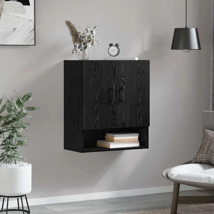 Armoire Murale Chêne noir 60 x 31 x 70 cm Bois d'ingénierie - 4