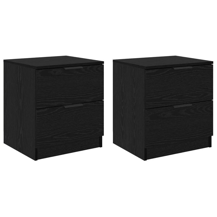 Cabinet de chevet avec tiroir 2 pcs Chêne noir 45 x 39 x 50cm - 2
