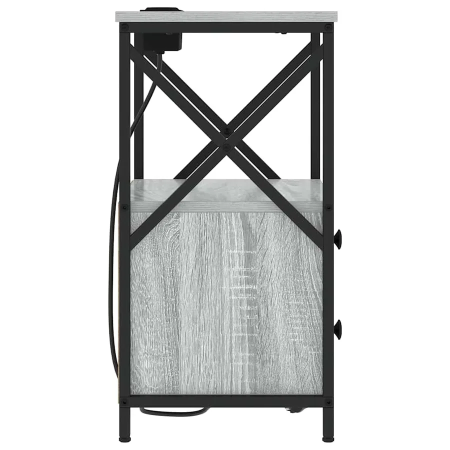 Cabinet de chevet Gris Sonoma 40 x 31 x 60 cm Bois d'ingénierie - 7