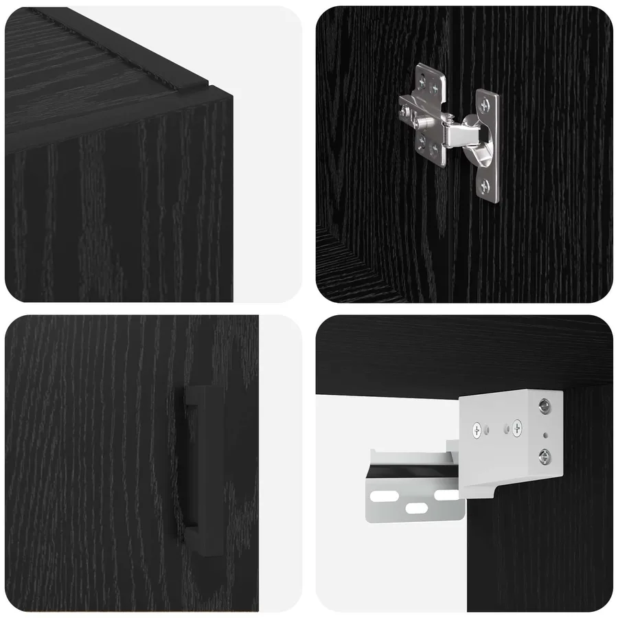 Meuble mural Chêne noir 69,5 x 34 x 90 cm Bois d'ingénierie - 9