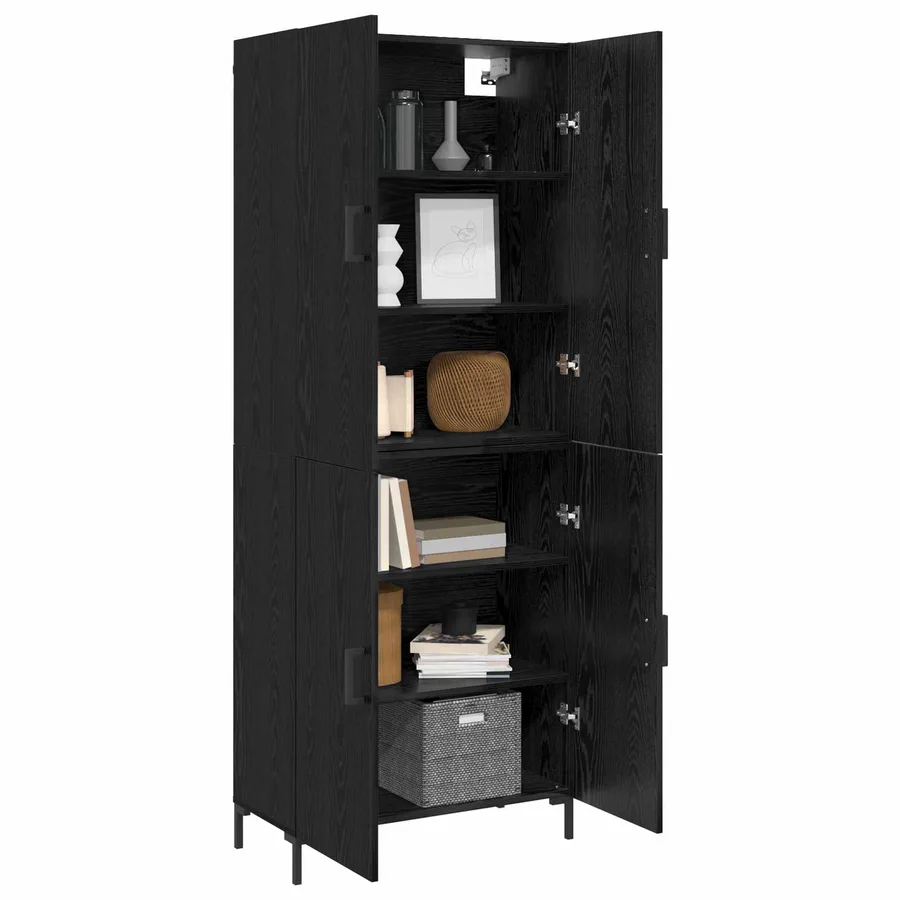 Haut Armoire Chêne noir 69,5 x 34 x 180 cm Bois d'ingénierie - 3