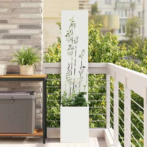 Écran de confidentialité de jardin Floral Blanc 32 x 150 cm