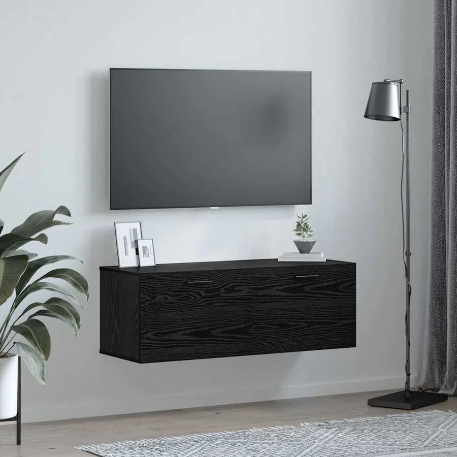 Armoire Murale Chêne noir 100 x 36,5 x 35 cm Bois d'ingénierie - 4