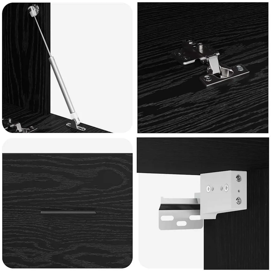 Armoire Murale Chêne noir 100 x 36,5 x 35 cm Bois d'ingénierie - 9