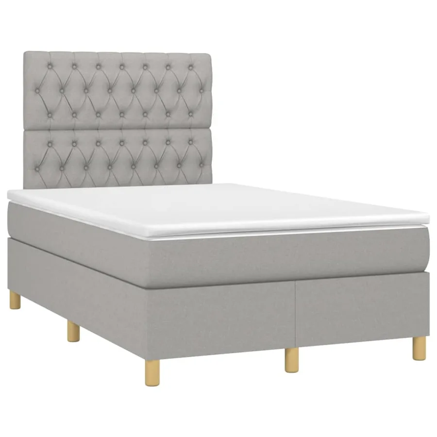 Sommier à lattes de lit avec matelas Gris clair 120x200cm Tissu - 3