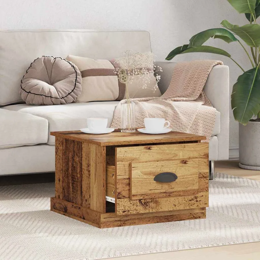 Table basse Bois Ancien 50 x 50 x 35 cm Bois d'ingénierie - 4