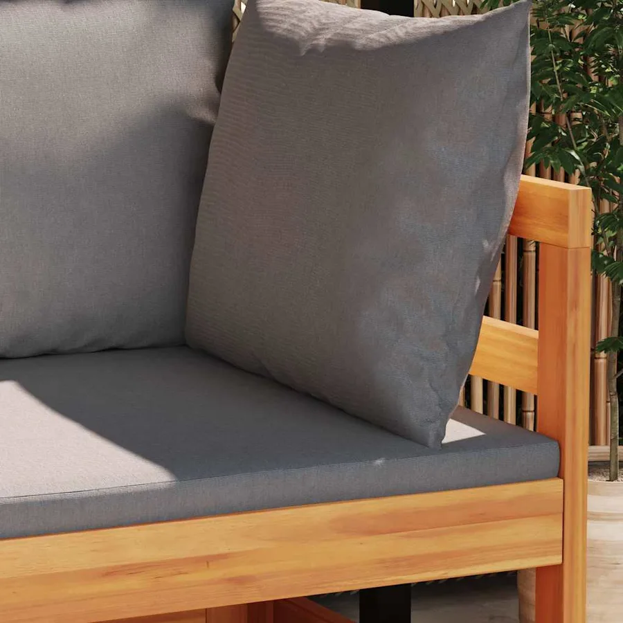 Salon de jardin 2 pcs avec coussins gris foncé Bois d'acacia - 3