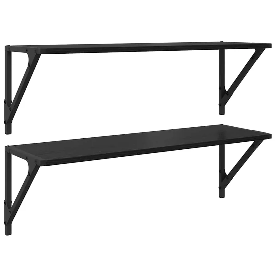 Étagères Murales 2 pcs Chêne noir 80 x 25 x 25,5 cm - 2