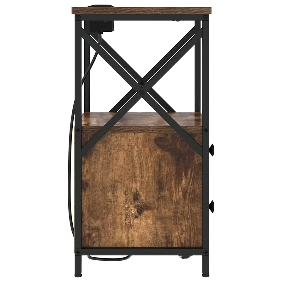 Cabinet de chevet Chêne fumé 40 x 31 x 60 cm Bois d'ingénierie - 7