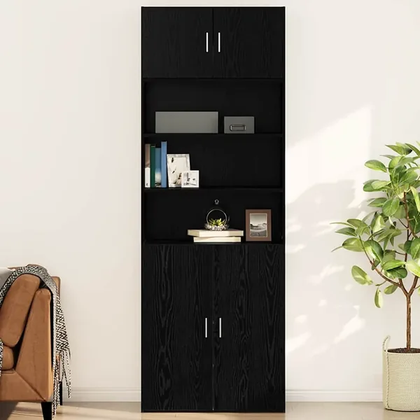 Meuble mural Chêne noir 80 x 42.5 x 40 cm Bois d'ingénierie