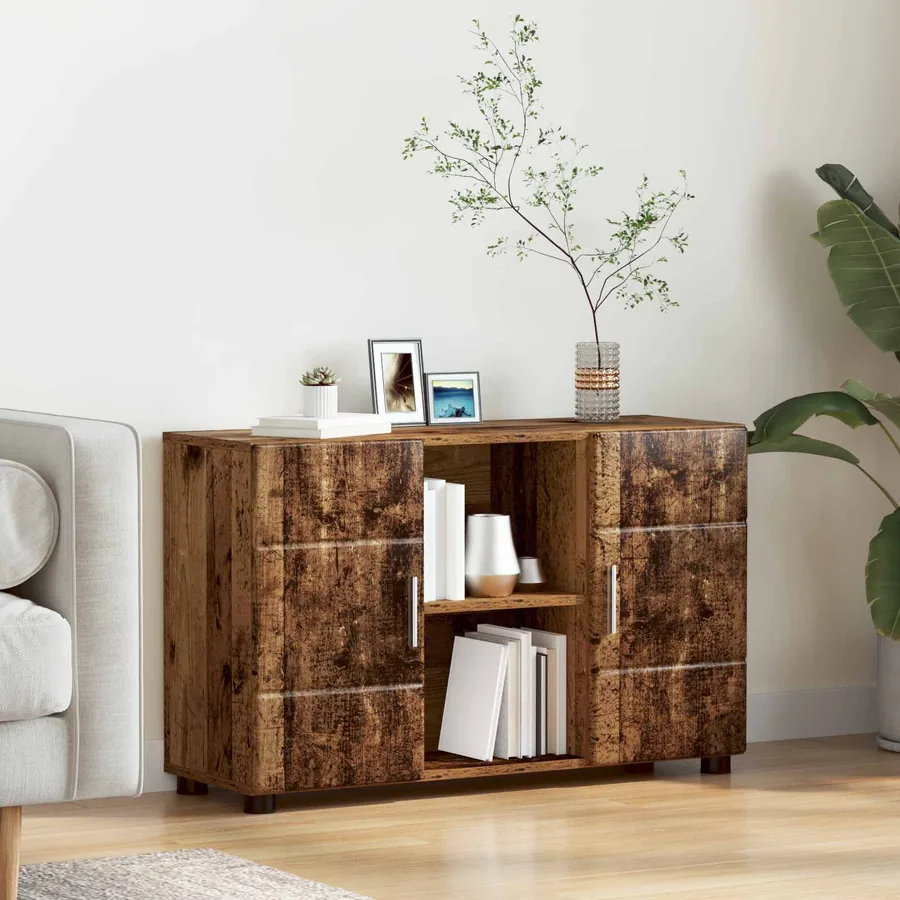 Buffet avec étagère FLORIN Bois ancien 88,5 x 30,5 x 55,5 cm