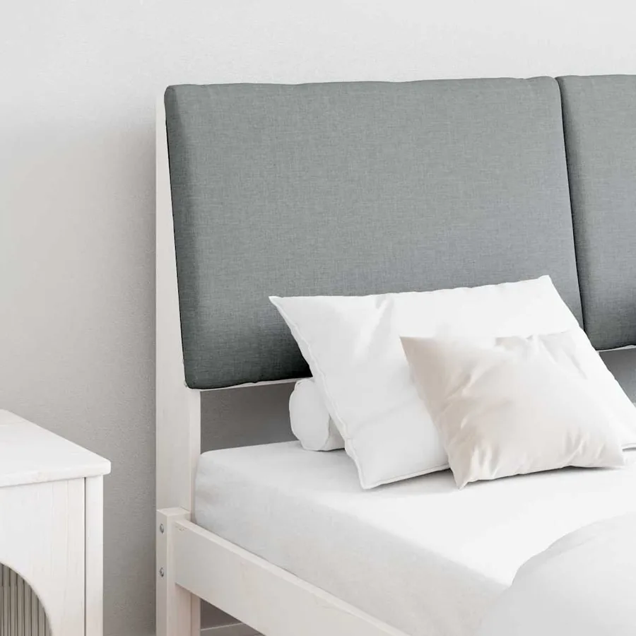 Tête de lit capitonnée Gris clair 140 cm Pin massif