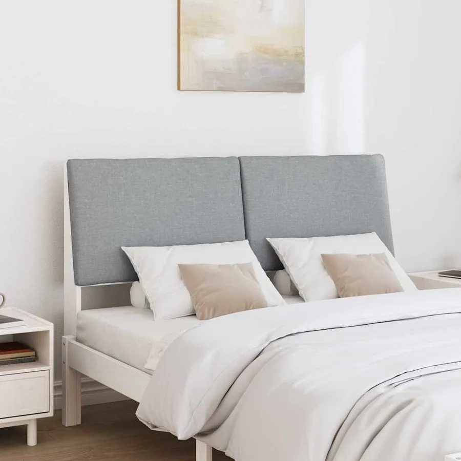 Tête de lit capitonnée Gris clair 140 cm Pin massif - 3