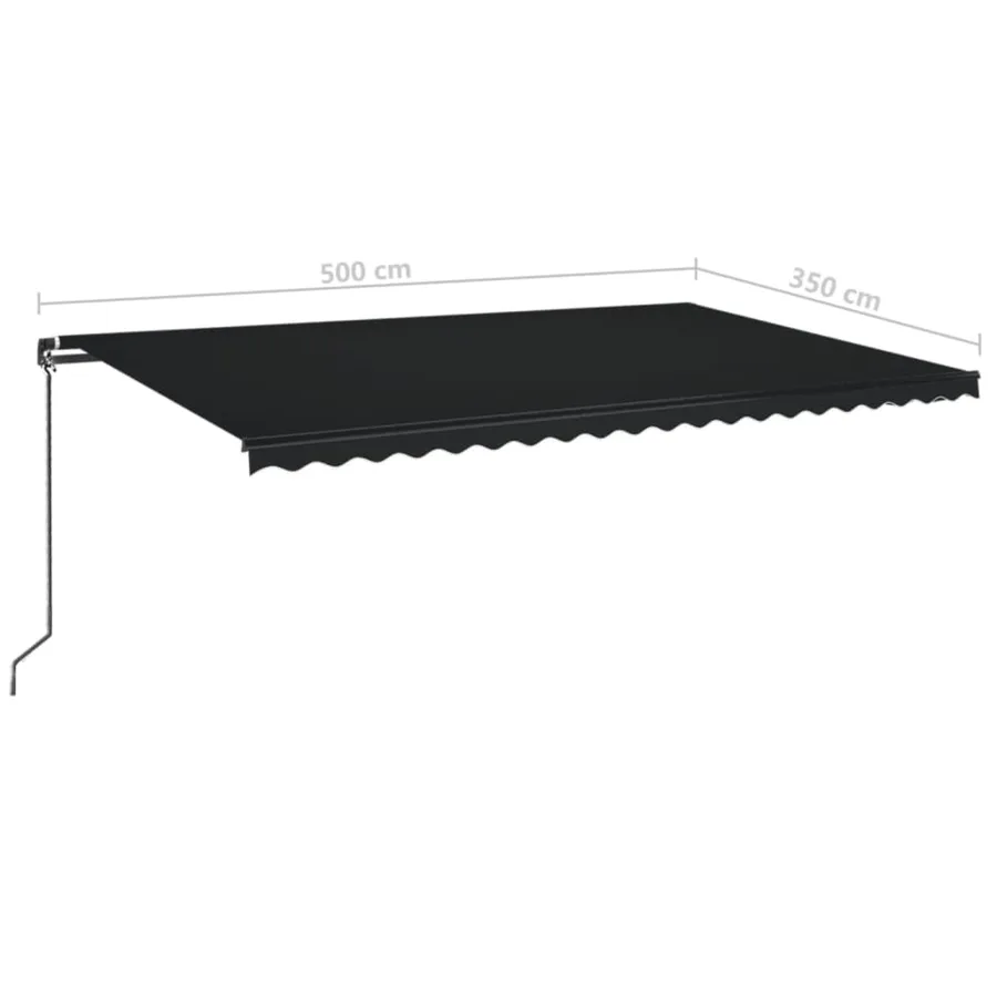 Auvent manuel rétractable 500x350 cm Anthracite - 7