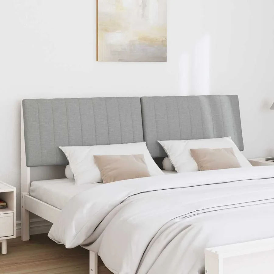 Tête de lit capitonnée Gris clair 200 cm Pin massif - 3