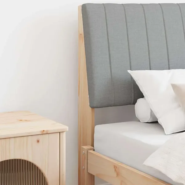 Tête de lit capitonnée Gris clair 90 cm Pin massif