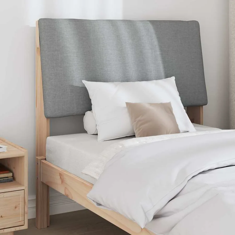 Tête de lit capitonnée Gris clair 90 cm Pin massif - 3