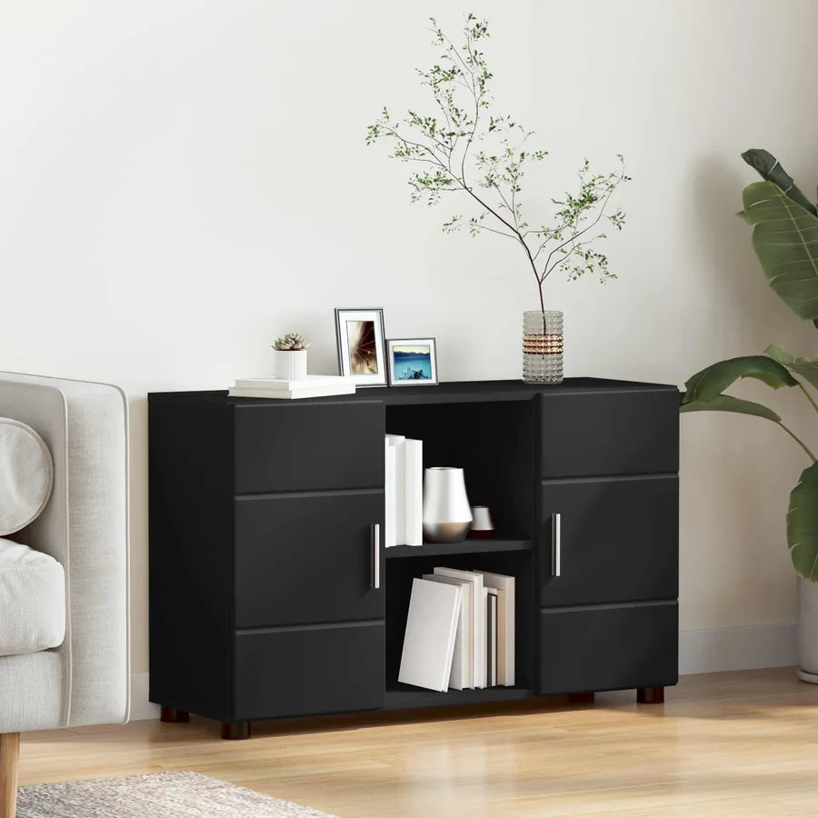Buffet FLORIN Noir 88,5 x 30,5 x 55,5 cm Bois d'ingénierie