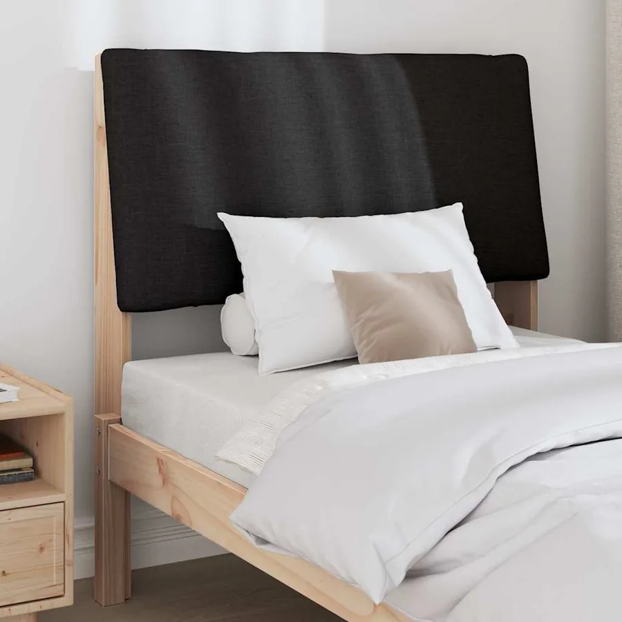 Tête de lit capitonnée Noir 90 cm Pin massif - 3