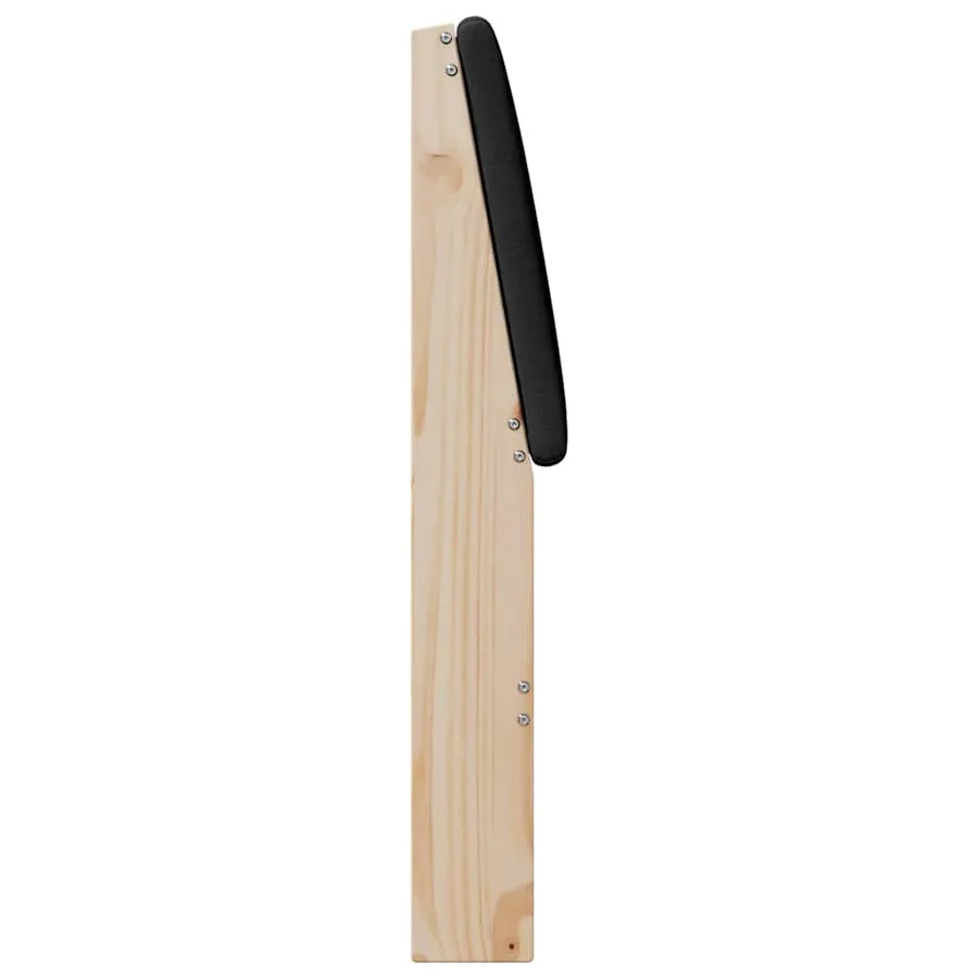 Tête de lit capitonnée Noir 90 cm Pin massif - 5